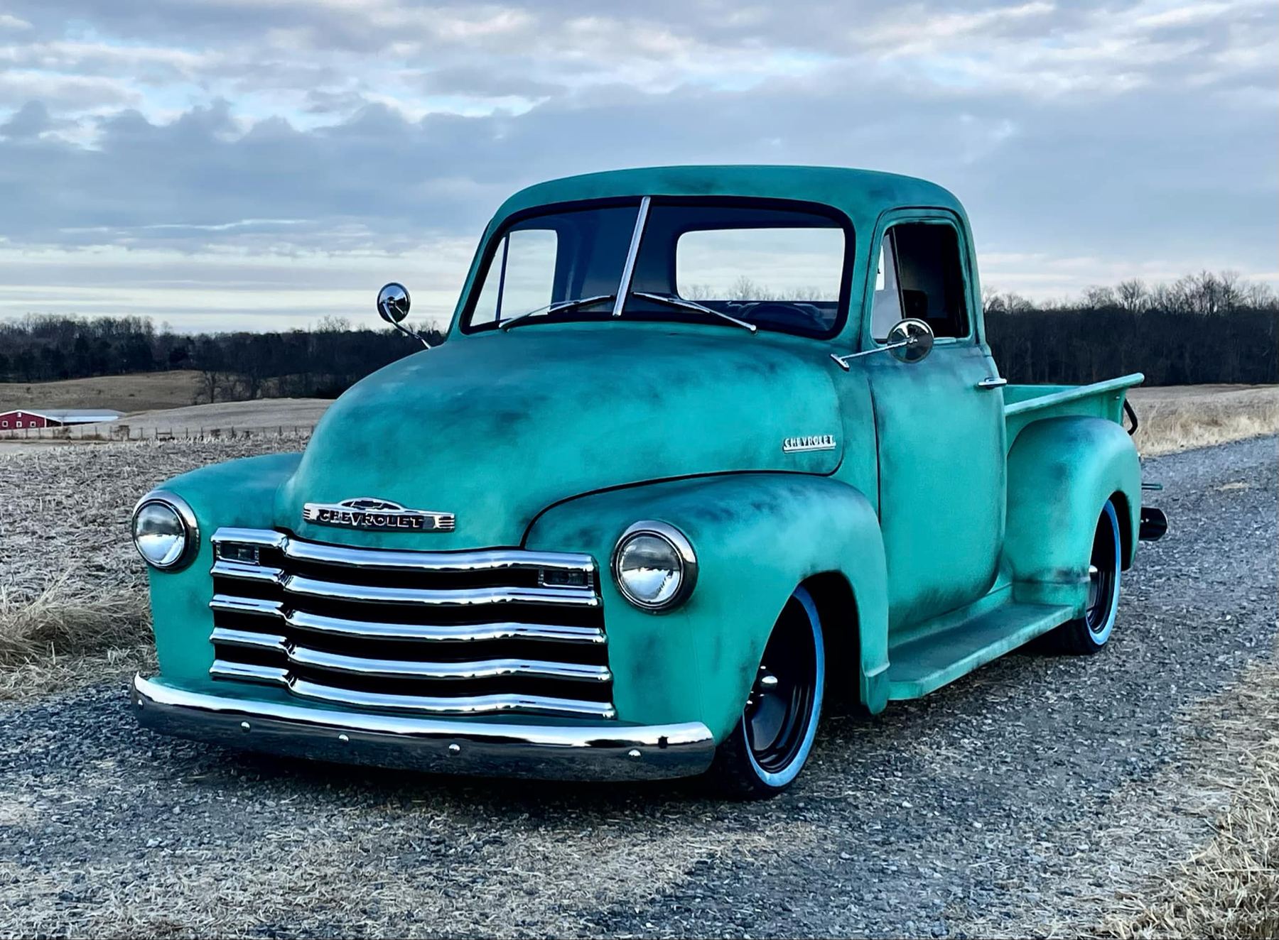 Turquoise custom Chevrolet pickup